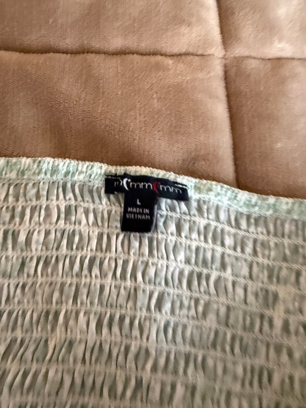 Ditsy Floral Smocked Crop Top in Mint - Picture 9 of 9